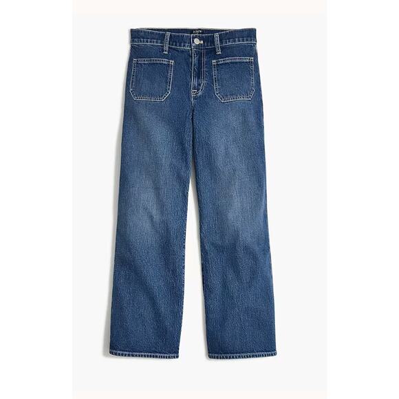 J.Crew Wide-leg patch-pocket full-length jean in Size 32 Waist. Joelle Wash - Picture 1 of 6